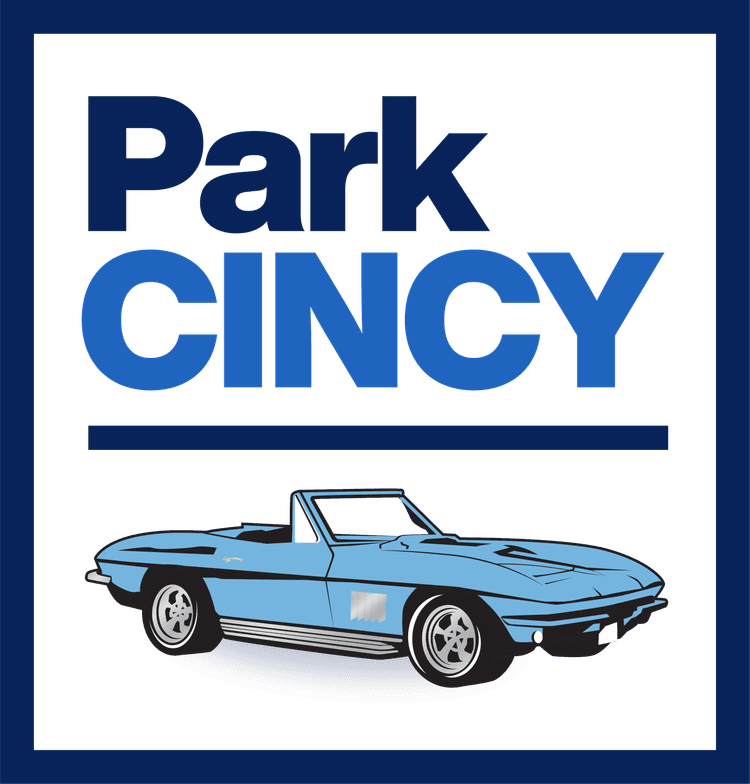 ParkCincy — classic blue convertible logo